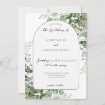Elegant Eucalyptus Arch Wedding Einladung