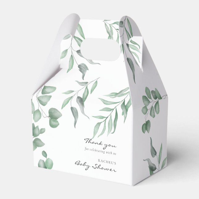 Elegant Eucalyptus Baby Shower Green Foliage Geschenkschachtel (Vorderseite)