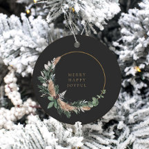Elegant Eucalyptus Black & White Christmas Wreath
