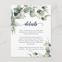 Elegant Eucalyptus Blätter Wedding Begleitkarte