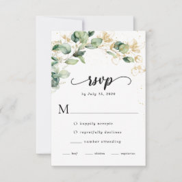 Elegant Eucalyptus Blätter Wedding RSVP Karte