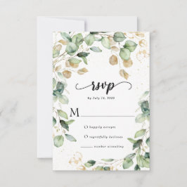 Elegant Eucalyptus Blätter Wedding RSVP Karte