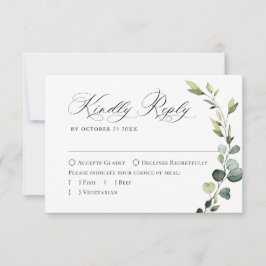 Elegant Eucalyptus Bohemisch Wedding MEAL ENTSCHEI RSVP Karte