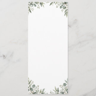 Elegant Eucalyptus Botanical Wedding Program Programm