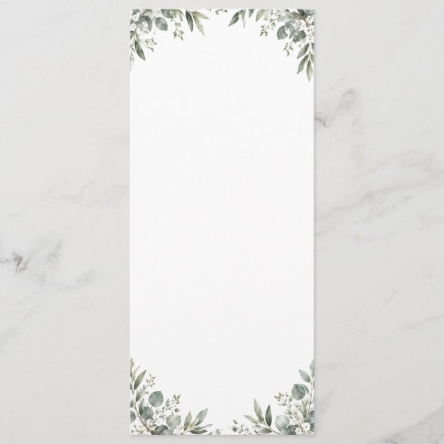 Elegant Eucalyptus Botanical Wedding Program Programm (Vorderseite)