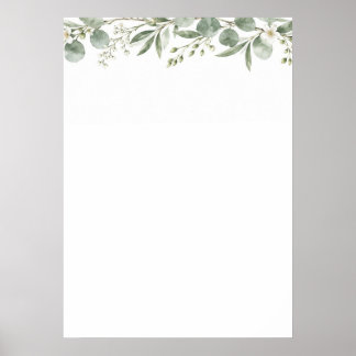 Elegant Eucalyptus Botanical Wedding Seating Chart Poster