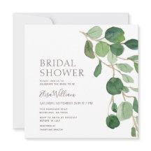 Elegant Eucalyptus Bridal Dusche Einladung
