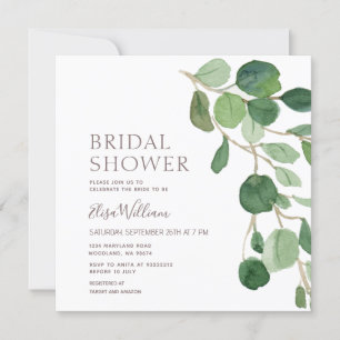 Elegant Eucalyptus Bridal Dusche Einladung