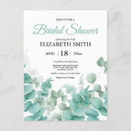 Elegant Eucalyptus Bridal Dusche Einladung Postkarte