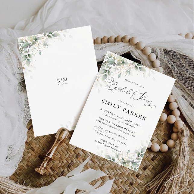 Elegant Eucalyptus Bridal Shower Invitation Einladung (Von Creator hochgeladen)