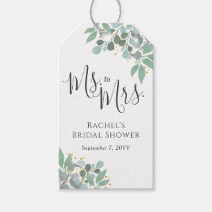 Elegant Eucalyptus Dusty Blue Brautparty Geschenkanhänger