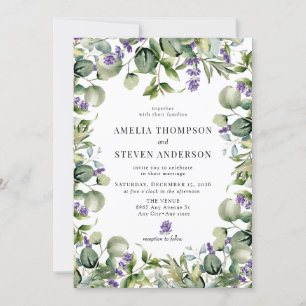 Elegant Eucalyptus Floral wedding Einladung