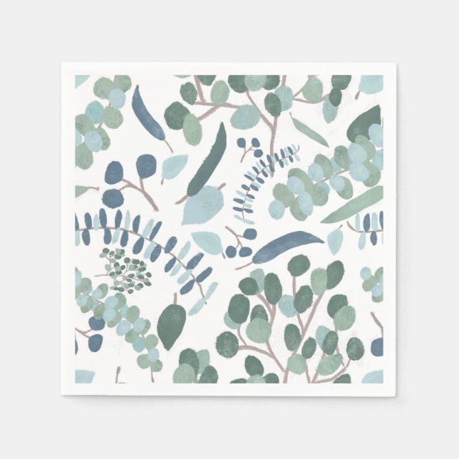 Elegant Eucalyptus Foliage Greenery Serviette (Vorderseite)