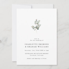 Elegant Eucalyptus Foto Wedding Einladung