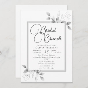 Elegant Eucalyptus Frame Bridal Brunch Dusche Einladung