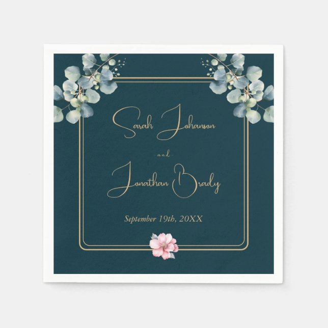 Elegant Eucalyptus Greenerage Foliage Wedding Serviette (Vorderseite)