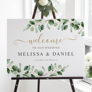 Elegant Eucalyptus Greenerenerity Wedding Welcome  Poster
