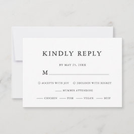 Elegant Eucalyptus Greenerity Black Script Wedding RSVP Karte