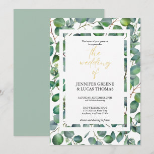 Elegant Eucalyptus Greenerity Einladung zur Hochze