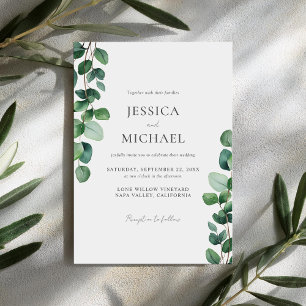 Elegant Eucalyptus Greenerity Einladung zur Hochze