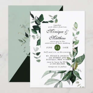 Elegant Eucalyptus Greenery Airy Rustic Wedding Einladung