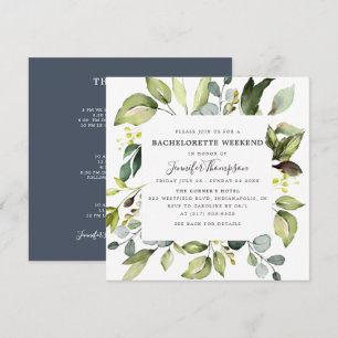 Elegant Eucalyptus Greenery Bachelorette Weekend Einladung