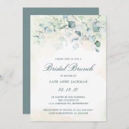 Elegant Eucalyptus Greenery Bridal Brunch Einladung