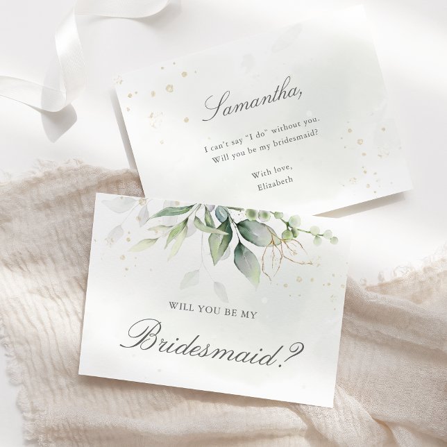 Elegant Eucalyptus Greenery Bridesmaid Vorschlag Einladung (Von Creator hochgeladen)
