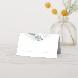 Elegant Eucalyptus Greenery Dusty Blue Wedding Platzkarte