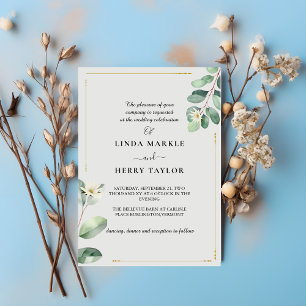 Elegant Eucalyptus Greenery Floral Wedding Einladung