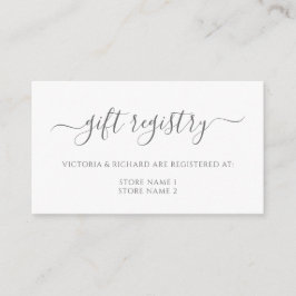 Elegant Eucalyptus Greenery Gold Gift Registry Begleitkarte