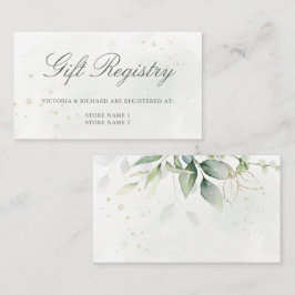 Elegant Eucalyptus Greenery Gold Gift Registry Begleitkarte