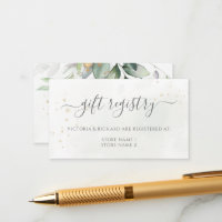 Elegant Eucalyptus Greenery Gold Gift Registry