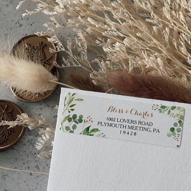 Elegant Eucalyptus Greenery Return Address Label (Von Creator hochgeladen)