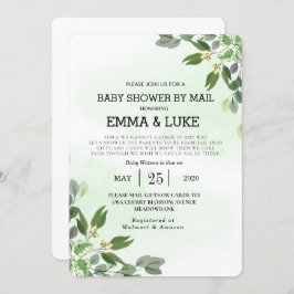 Elegant Eucalyptus Greenery Succulent Baby Shower Einladung