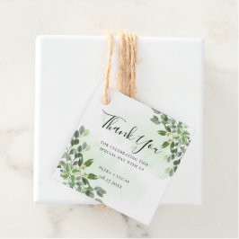 Elegant Eucalyptus Greenery Succulent Vielen Dank Geschenkanhänger