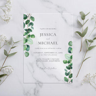 Elegant Eucalyptus Greenery Wedding Acryleinladungen