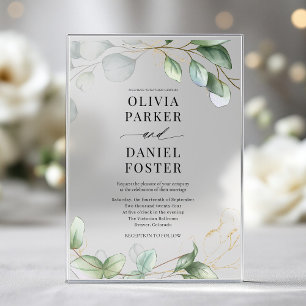 Elegant Eucalyptus Greenery Wedding Acryleinladungen