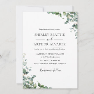 Elegant Eucalyptus Greenery Wedding Einladung
