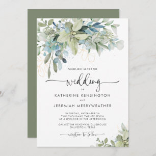 Elegant Eucalyptus Greenery Wedding Einladung