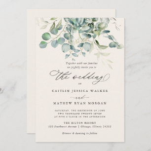Elegant Eucalyptus Greenery Wedding Einladung