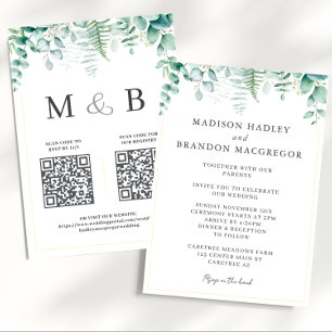 Elegant Eucalyptus Greenery Wedding Einladung