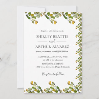 Elegant Eucalyptus Greenery Wedding Einladung