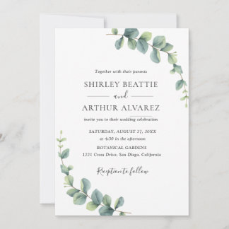 Elegant Eucalyptus Greenery Wedding Einladung