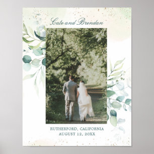 Elegant Eucalyptus Greenery Wedding Foto Poster