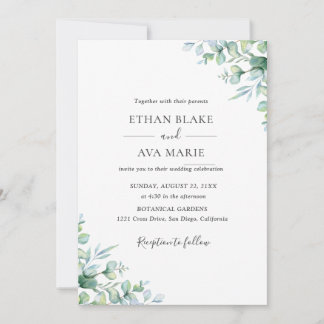 Elegant Eucalyptus Greenery Wedding Invitation Einladung