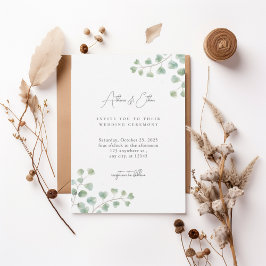 Elegant Eucalyptus Greenery Wedding Invitation Einladung
