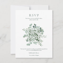 Elegant Eucalyptus Greenery Wedding QR Code UAWG Einladung