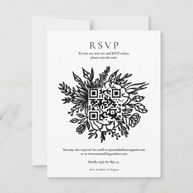 Elegant Eucalyptus Greenery Wedding QR Code UAWG I Einladung (Vorderseite)