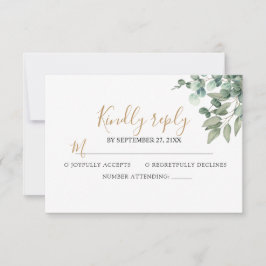 Elegant Eucalyptus Greenery Wedding RSVP Karte